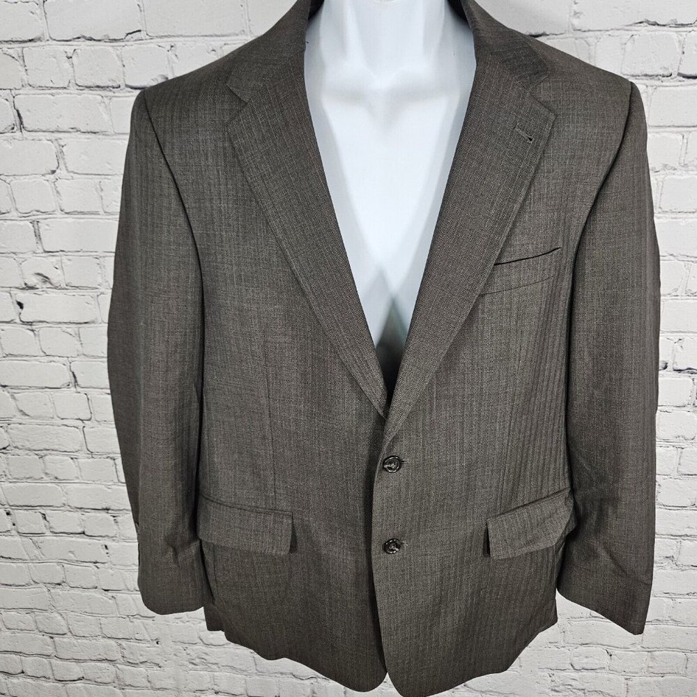 Jos A Bank Brown 2 Button Single Breast Wool Blazer 44 R